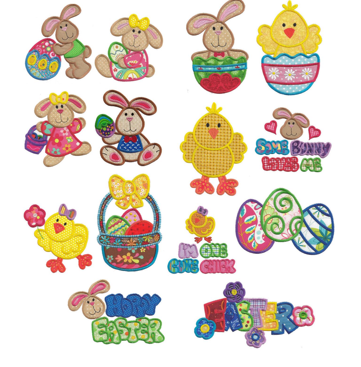 Jumbo Bunny Hop Applique Machine Embroidery Designs by JuJu 