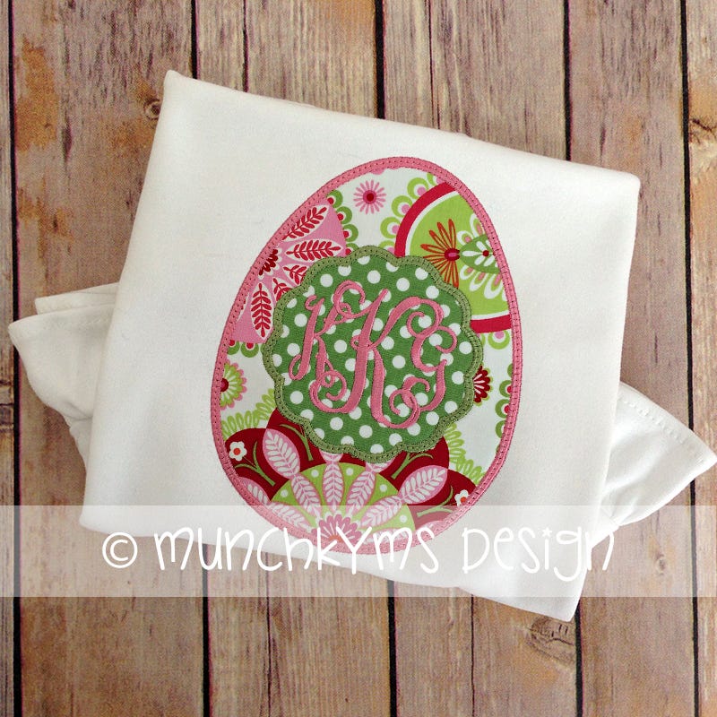 Easter Egg Monogram Frame | Machine Embroidery Designs by JuJu