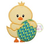 Chick Holding Egg Boy Applique | Machine Embroidery Designs by JuJu