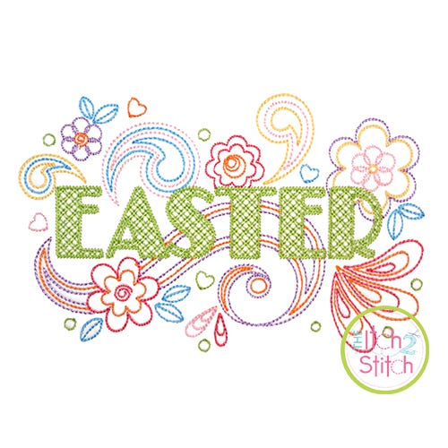 Itch 2 Stitch Easter Doodle Digital Embroidery Machine Designs by JuJu