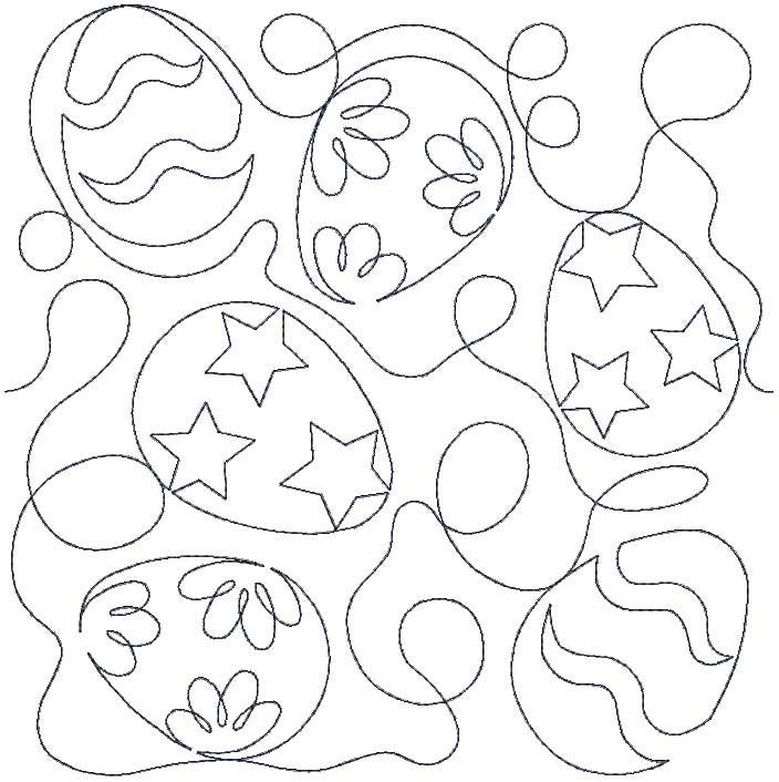 Easter Eggs End-to-End Quilting | Machine Embroidery Designs by JuJu