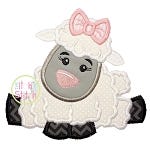 Easter Lamb Girl Applique | Machine Embroidery Designs by JuJu