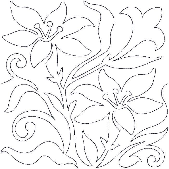 Easter Lilies End-to-End Quilting | Machine Embroidery Designs by JuJu