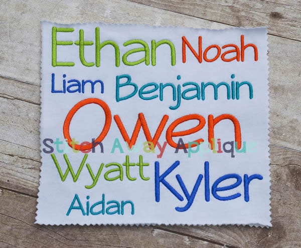 Eat Your Veggies Embroidery Font