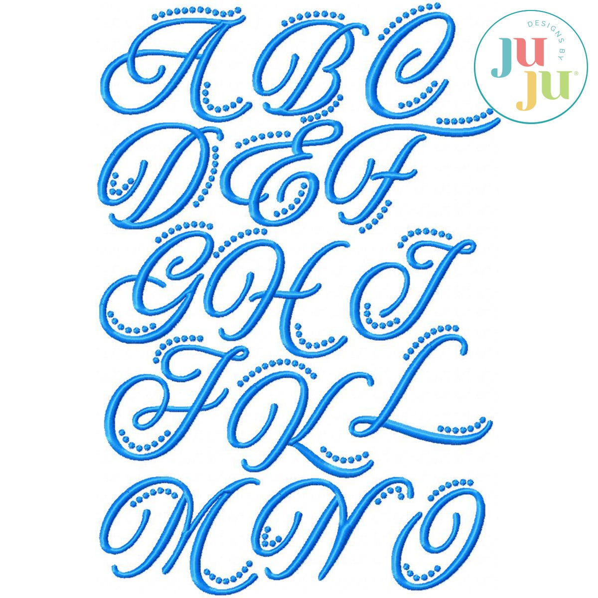 Aurora Satin Stitch Monogram Embroidery Font by Oma's Place | Machine Embroidery Designs by JuJu