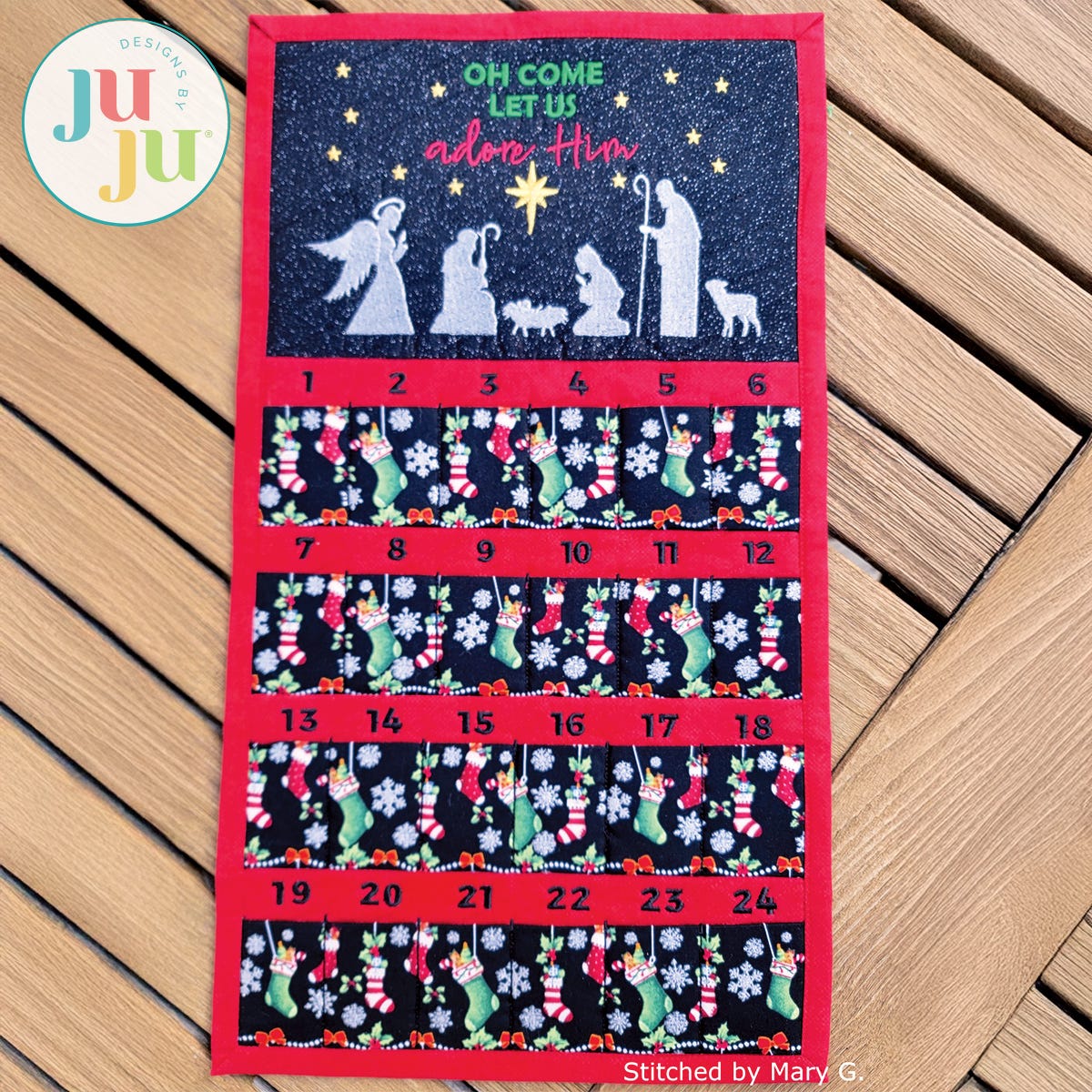 Advent Calendar by Oma's Place | Machine Embroidery Designs by JuJu