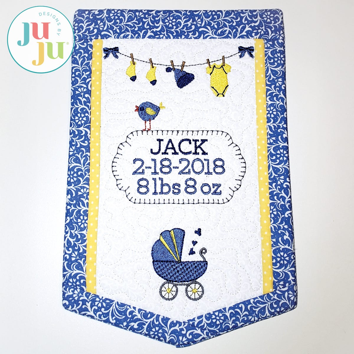  Baby Boy Banner Embroidery Design by Oma's Place | Machine Embroidery Designs by JuJu
