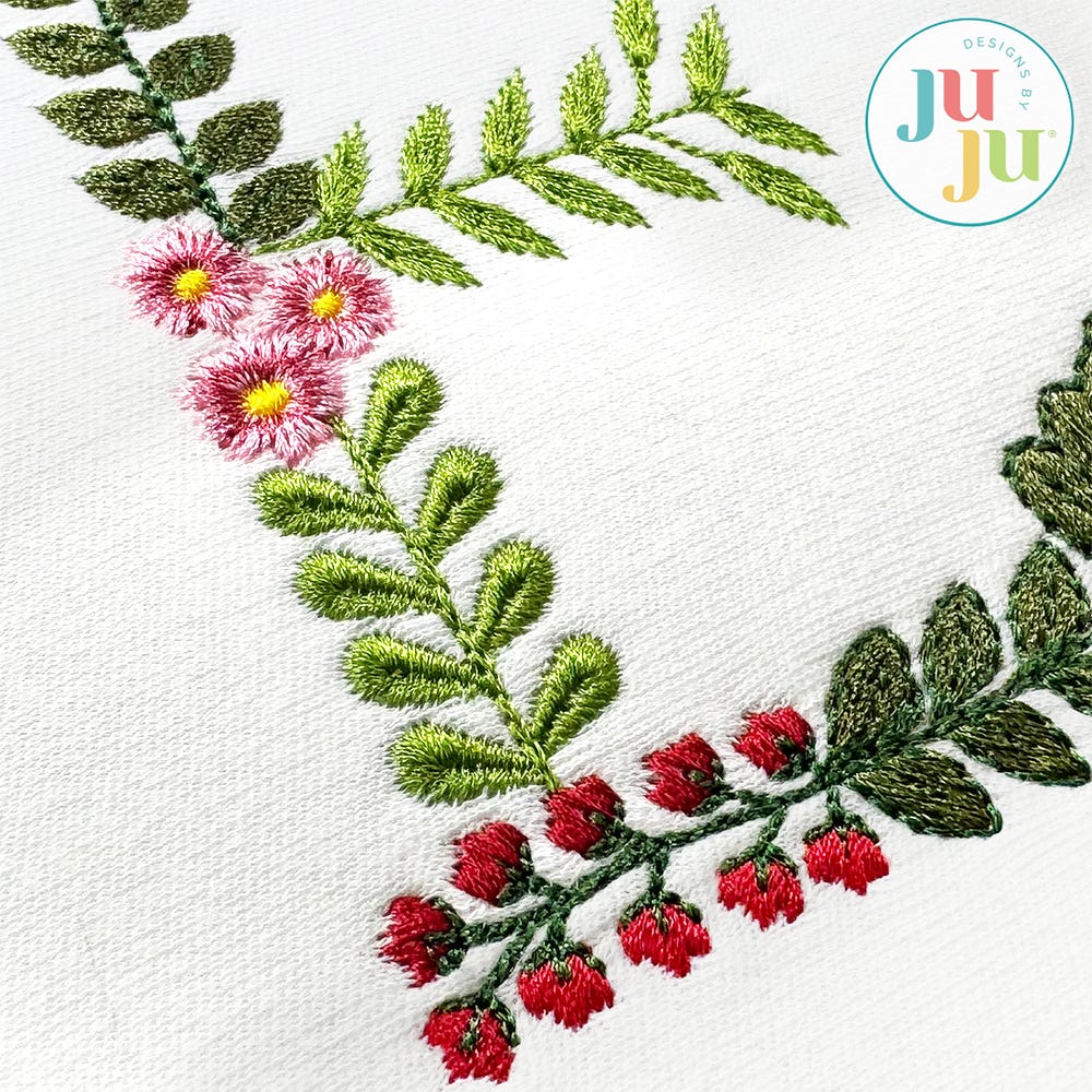 Garden Heirloom Floral Monogram Embroidery Font | Machine Embroidery Designs by JuJu