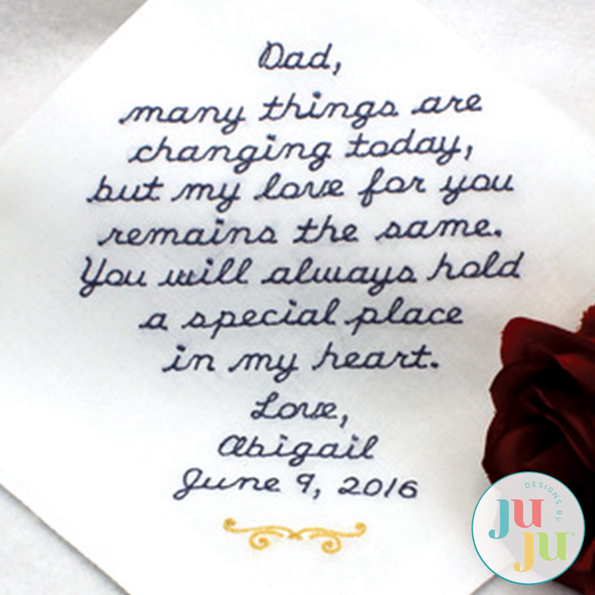 Wedding Handkerchief Embroidery Design by Oma's Place | Machine Embroidery Designs by JuJu
