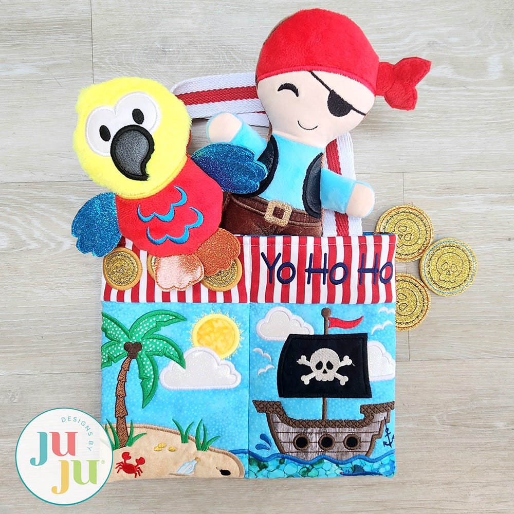 In The Hoop Pirate Adventure Bag Project | Machine Embroidery Designs by JuJu