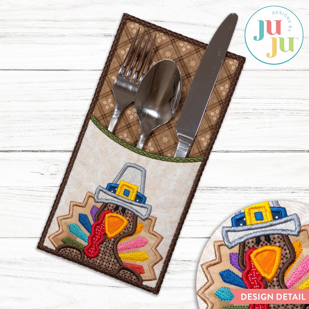 In The Hoop Utensil Holder Project | Machine Embroidery Designs by JuJu