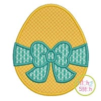 Egg Big Bow Applique | Machine Embroidery Designs by JuJu