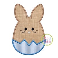 Egg Shaped Bunny Boy Applique | Machine Embroidery Designs by JuJu