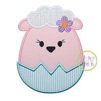 Egg Shaped Lamb Girl Applique | Machine Embroidery Designs by JuJu