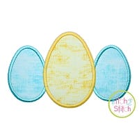 Egg Trio Applique | Machine Embroidery Designs by JuJu