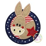 Election Donkey Applique | Machine Embroidery Designs by JuJu