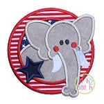 Election Elephant Applique | Machine Embroidery Designs by JuJu
