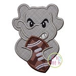 Elephant Football Mascot Applique | Machine Embroidery Designs by JuJu