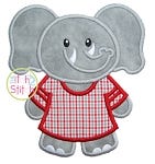 Elephant Jersey Mascot Applique | Machine Embroidery Designs by JuJu