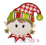 Elf Face Girl Applique | Machine Embroidery Designs by JuJu
