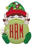 Elf Peeker Girl Applique | Machine Embroidery Designs by JuJu