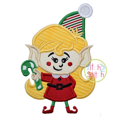 Elf Twin Girl Applique | Machine Embroidery Designs by JuJu