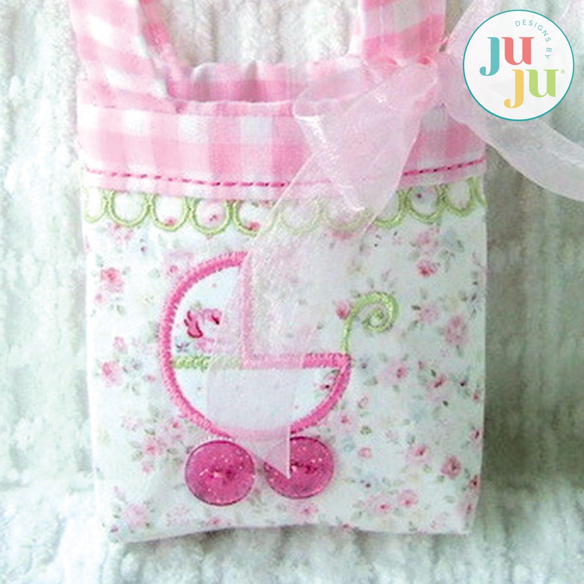 In The Hoop Baby Girl Gift Bag Project by Oma's Place | Machine Embroidery Designs by JuJu