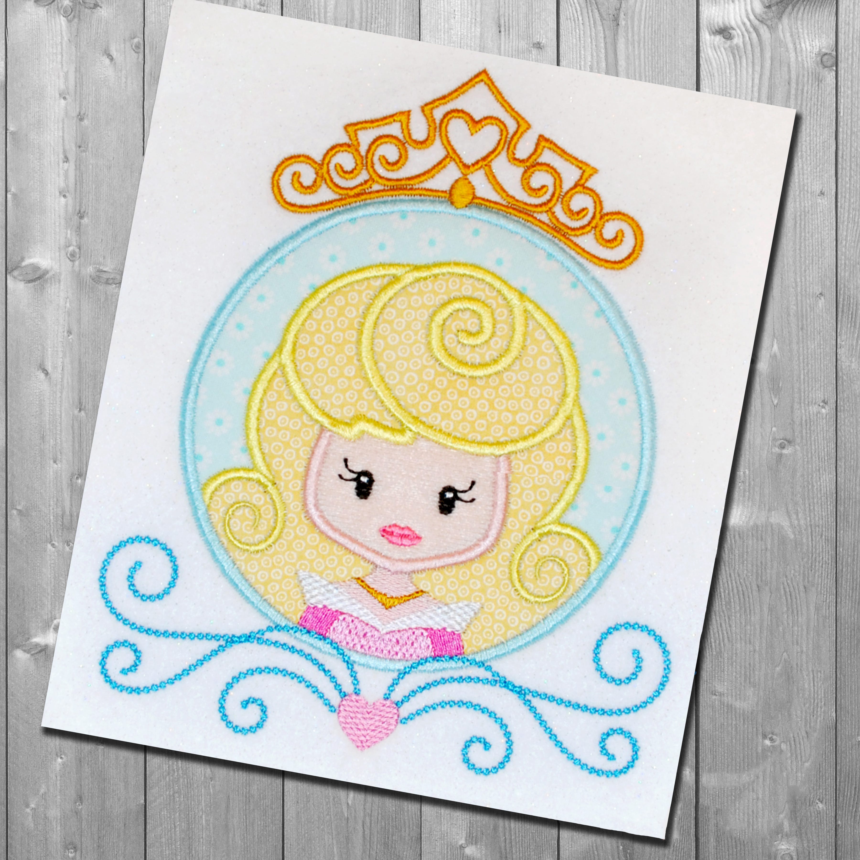 Fairy Tale Princess Frame 3 Applique Embroidery Design | Machine Embroidery Designs by JuJu