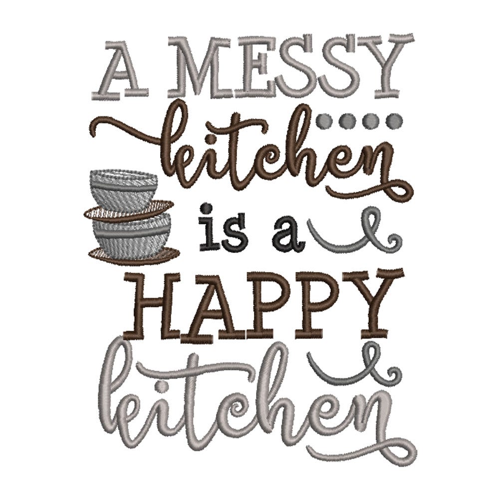 FREE A Messy Kitchen Embroidery Design | Machine Embroidery Designs by JuJu