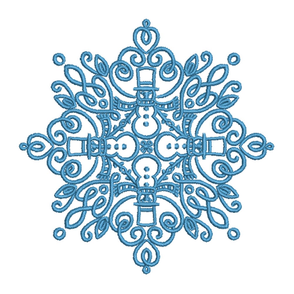 FREE Snowman Snowflake Embroidery Design | Machine Embroidery Designs by JuJu