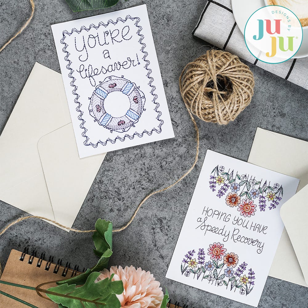 All Occasions Greeting Cards Embroidery Set 6 | Machine Embroidery Designs by JuJu