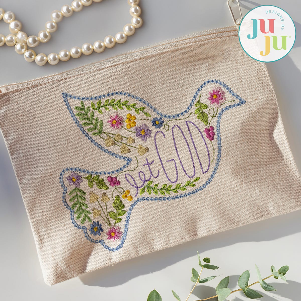 Heirloom Garden Let God Embroidery Design | Machine Embroidery Designs by JuJu