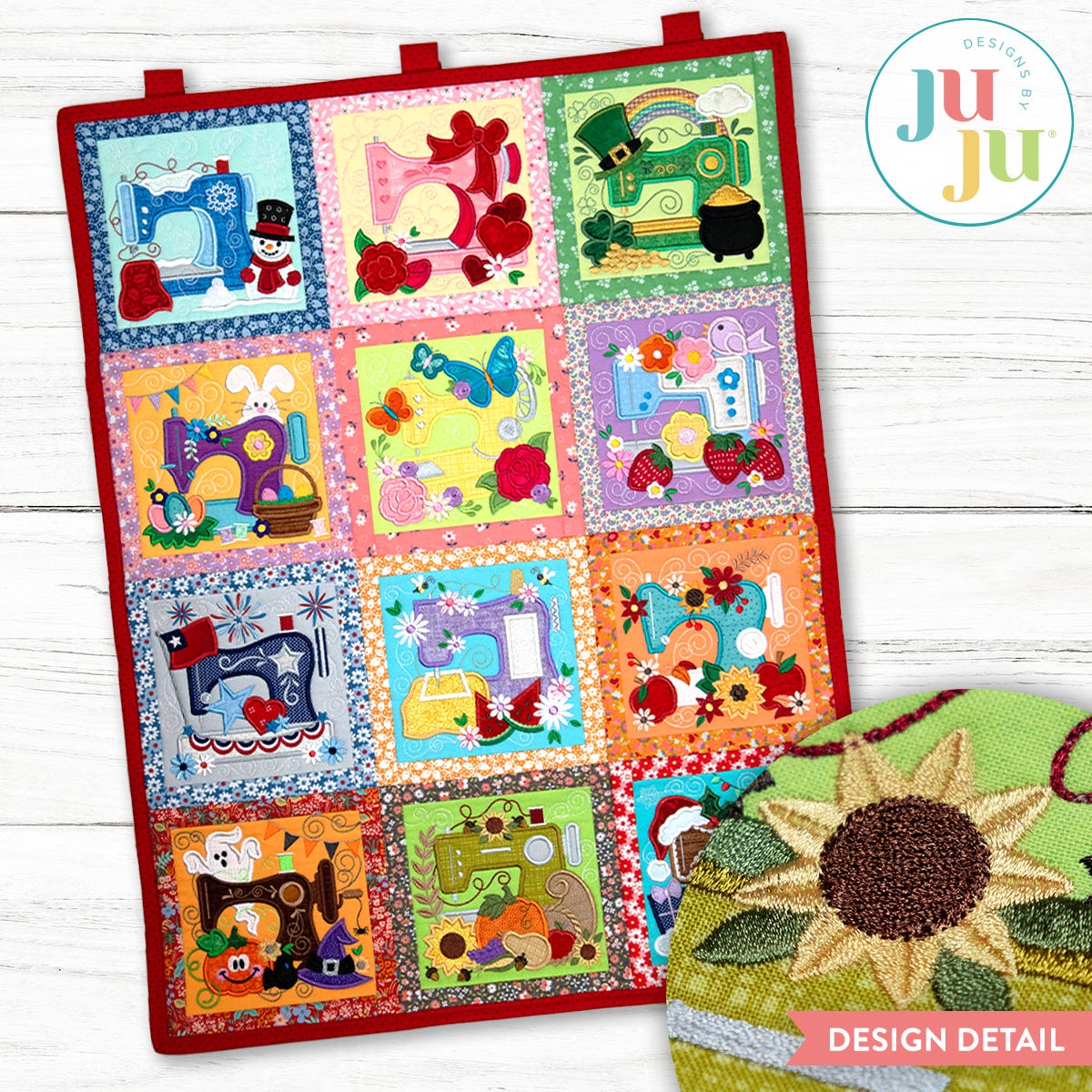 In The Hoop Sewing Through The Year Project | Machine Embroidery Designs by JuJu