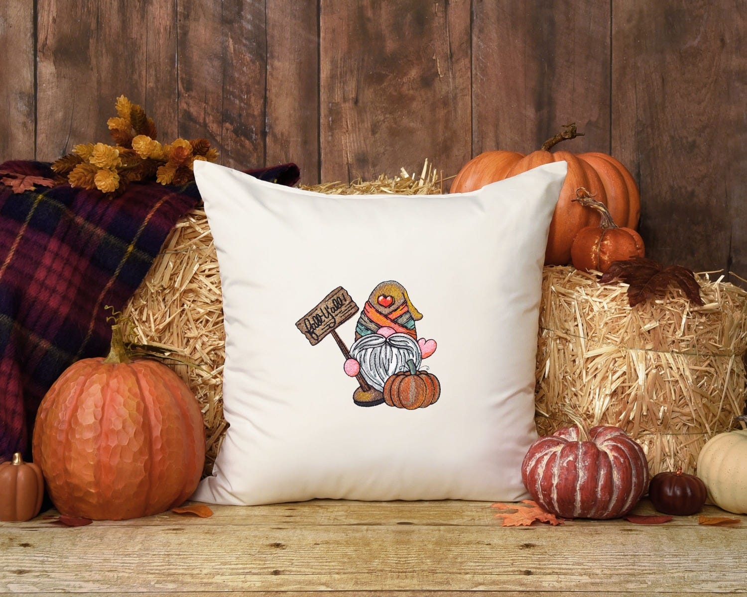 Fall Y'all Gnome | Machine Embroidery Designs by JuJu