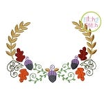 Fancy Acorn Swag Embroidery | Machine Embroidery Designs by JuJu