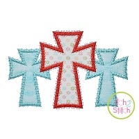 Fancy Cross Trio Applique | Machine Embroidery Designs by JuJu