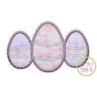 Fancy Egg Trio Applique | Machine Embroidery Designs by JuJu