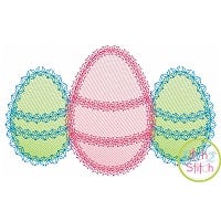 Fancy Egg Trio Sketch Embroidery | Machine Embroidery Designs by JuJu