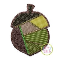 Fancy Patchwork Acorn Applique | Machine Embroidery Designs by JuJu