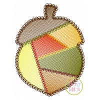 Fancy Patchwork Acorn Sketch Embroidery | Machine Embroidery Designs by JuJu