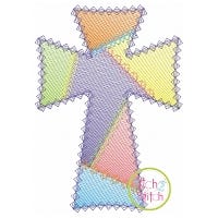 Fancy Patchwork Cross Sketch Embroidery | Machine Embroidery Designs by JuJu