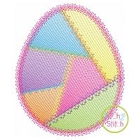 Fancy Patchwork Egg Sketch Embroidery | Machine Embroidery Designs by JuJu
