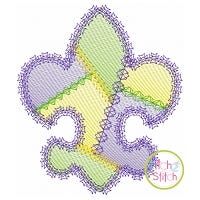 Fancy Patchwork Fleur De Lis Sketch Embroidery | Machine Embroidery Designs by JuJu