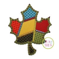 Fancy Patchwork Leaf Applique | Machine Embroidery Designs by JuJu