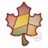 Fancy Patchwork Leaf Sketch Embroidery | Machine Embroidery Designs by JuJu