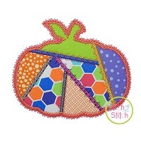 Fancy Patchwork Pumpkin Applique | Machine Embroidery Designs by JuJu