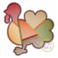 Fancy Patchwork Turkey Sketch Embroidery | Machine Embroidery Designs by JuJu