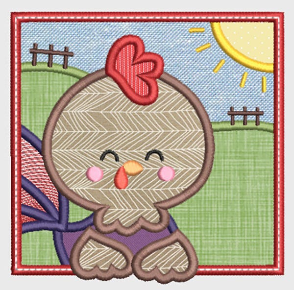 Farm Animal Squares 1 Applique Machine Embroidery Designs by JuJu 