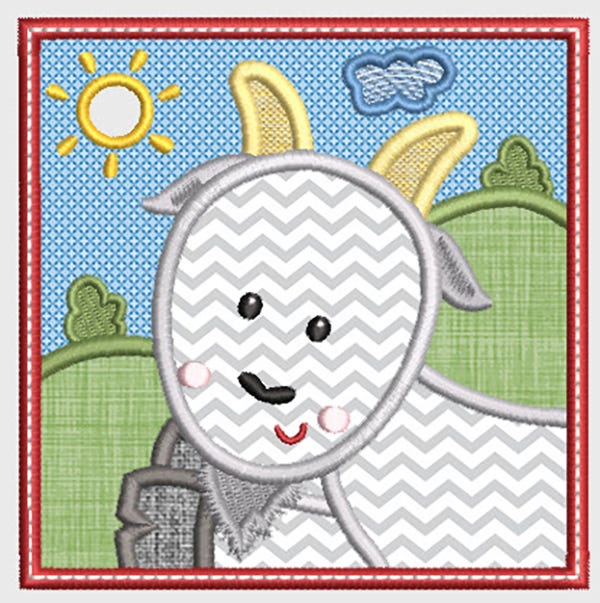 Farm Animal Squares 2 Applique Machine Embroidery Designs by JuJu 