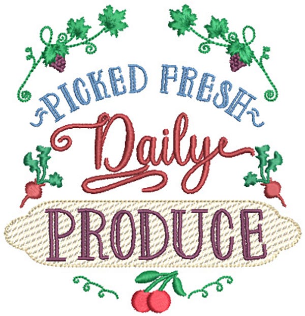 Farm Fresh 2 Machine Embroidery Designs by JuJu